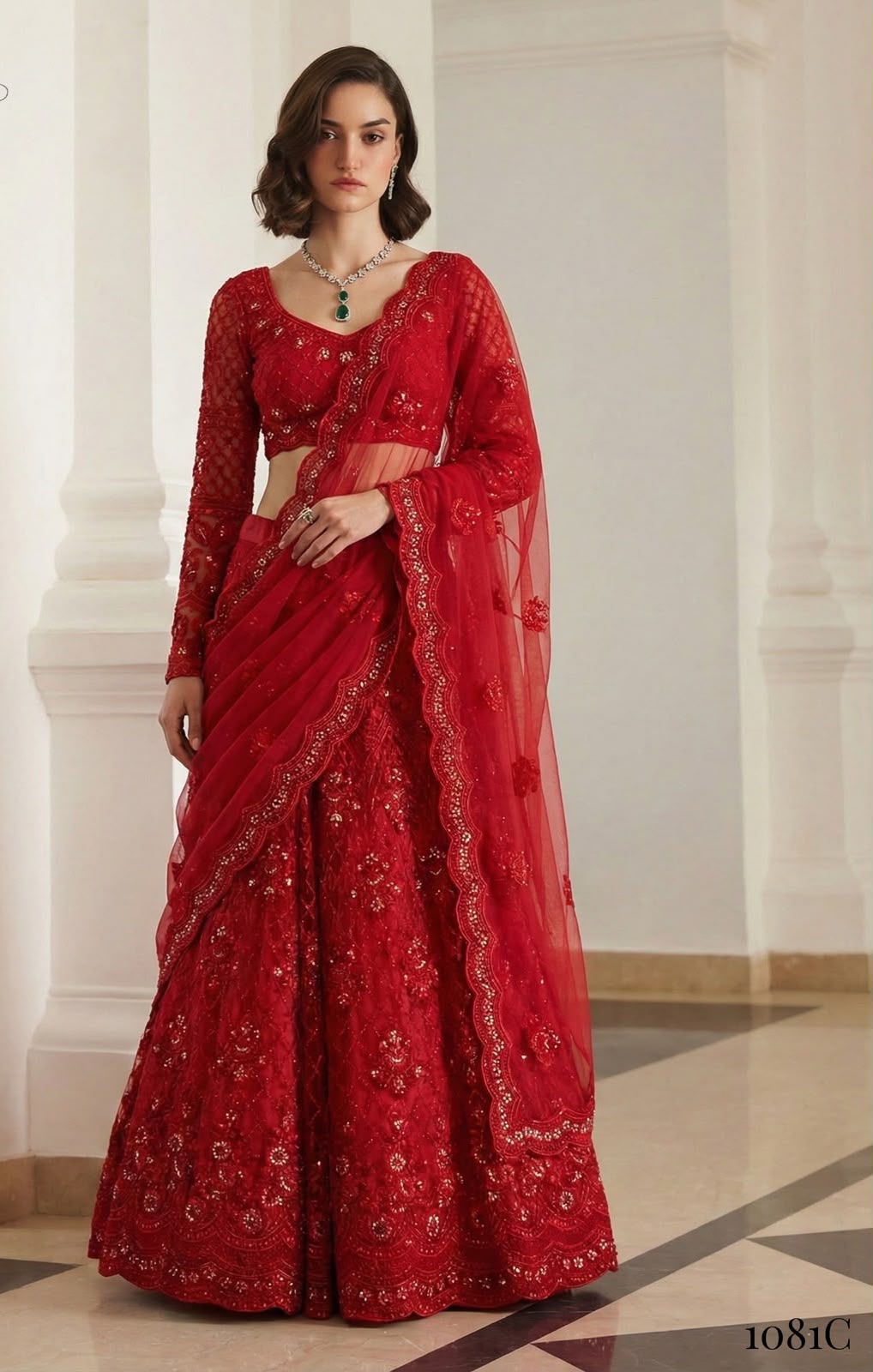 Women’s Butterfly Net Lehenga Set