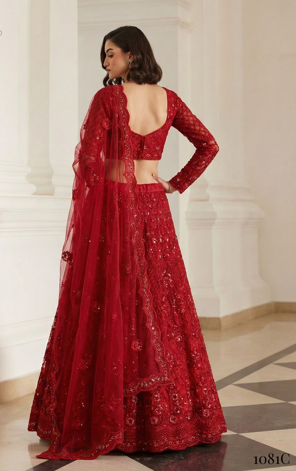 Women’s Butterfly Net Lehenga Set