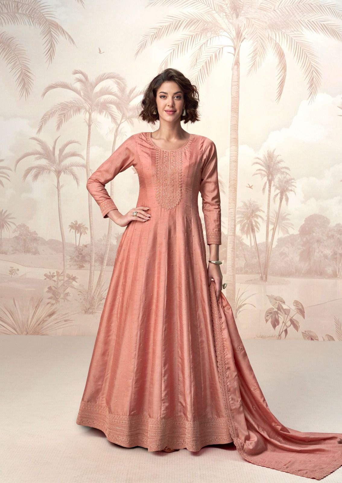 Women’s Premium Silk Stitched Gown