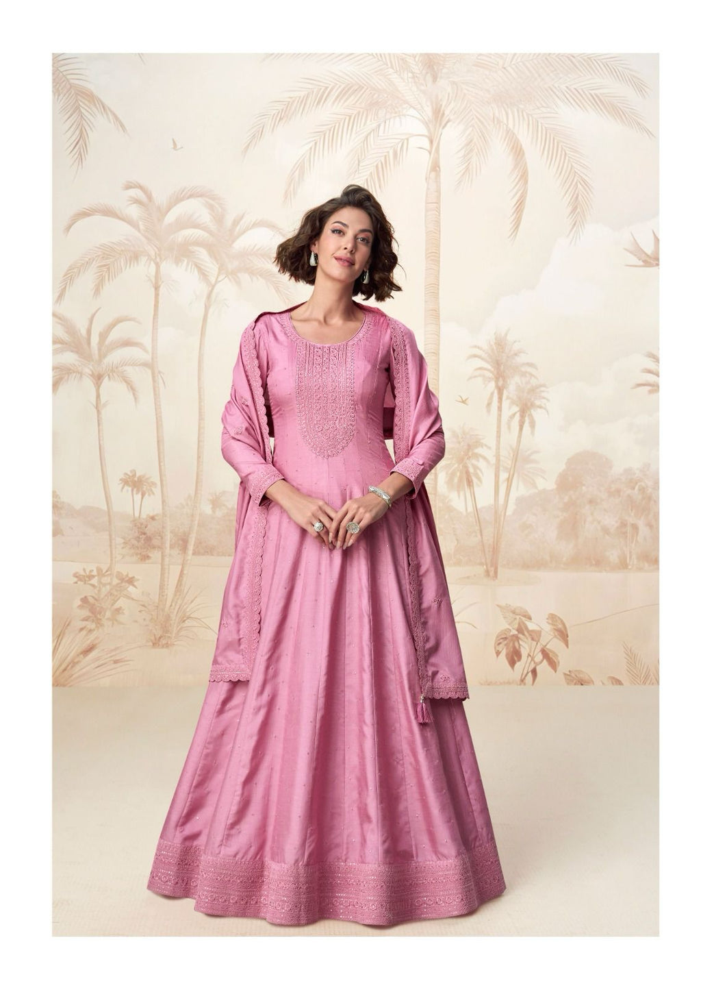 Women’s Premium Silk Stitched Gown