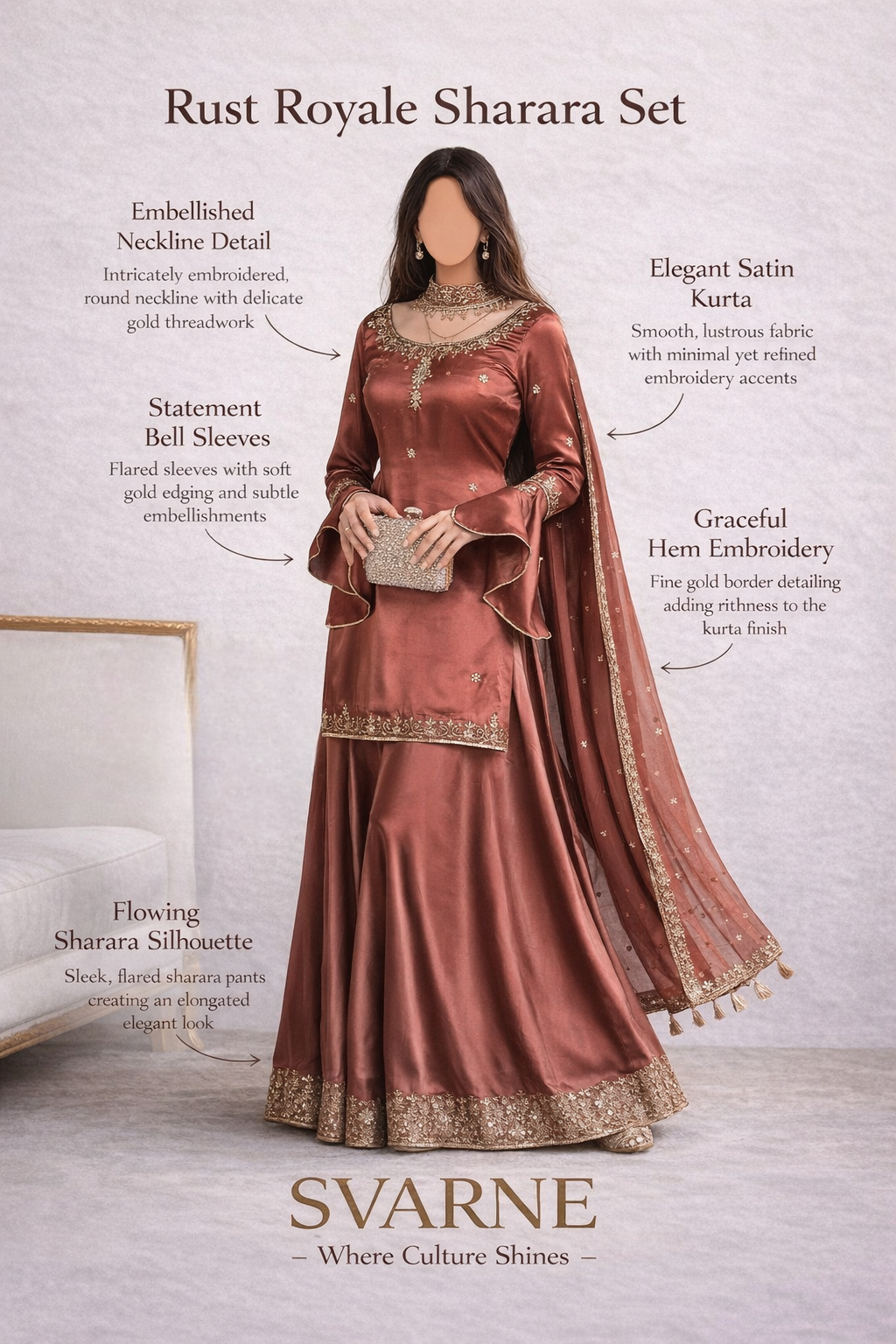 Rust Royale Sharara Set