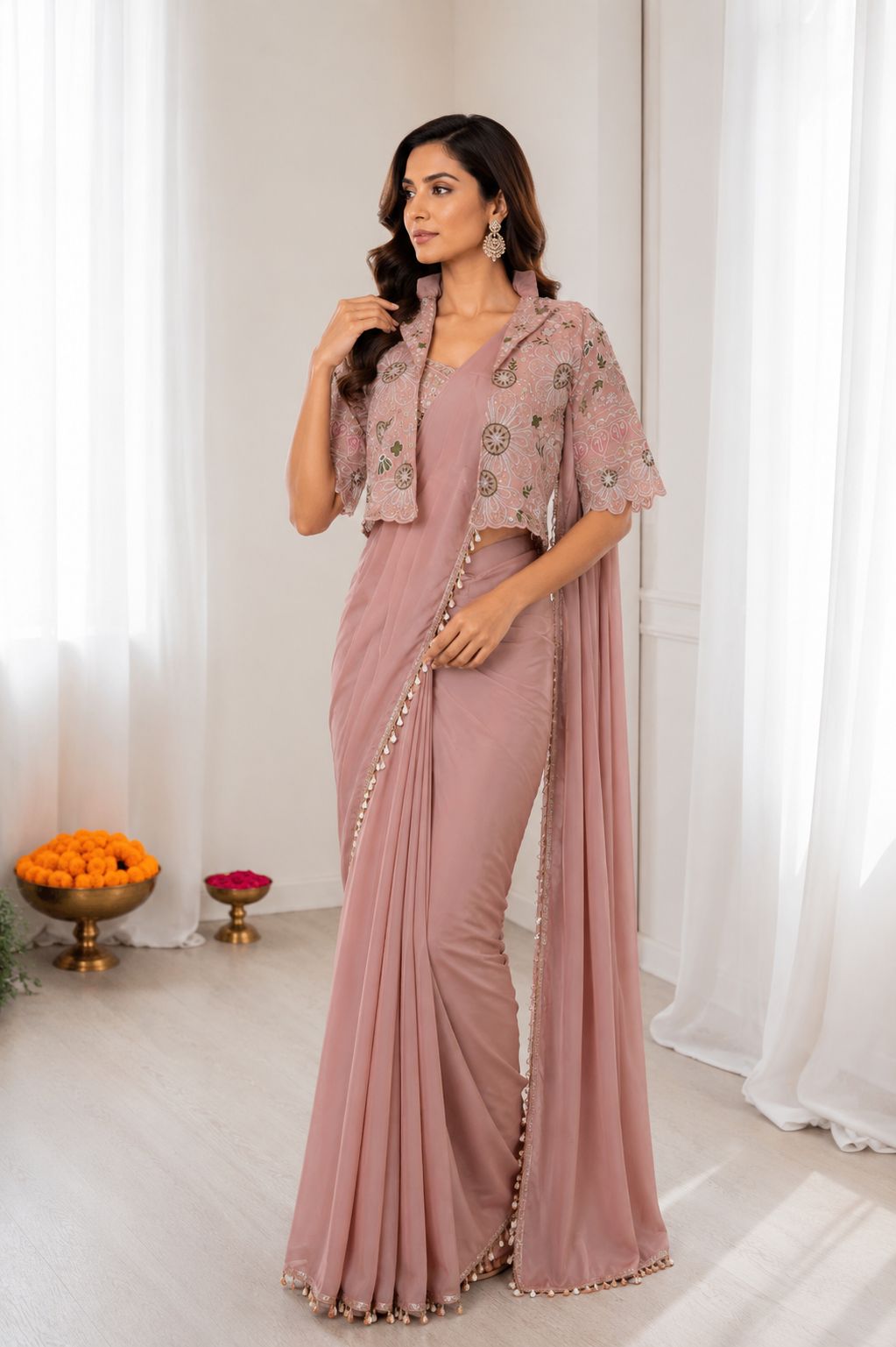 Women’s Heavy Crepe Silk Ready-to-Wear Saree