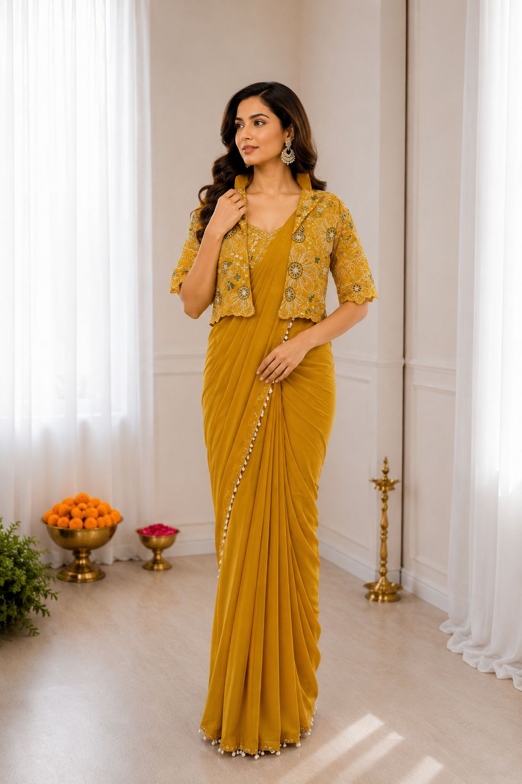 Women’s Heavy Crepe Silk Ready-to-Wear Saree