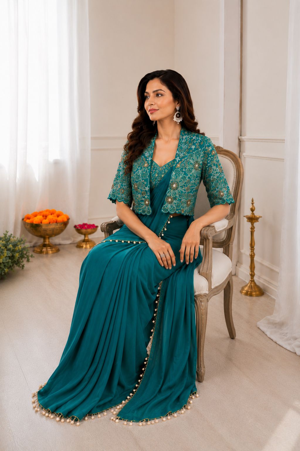 Women’s Heavy Crepe Silk Ready-to-Wear Saree