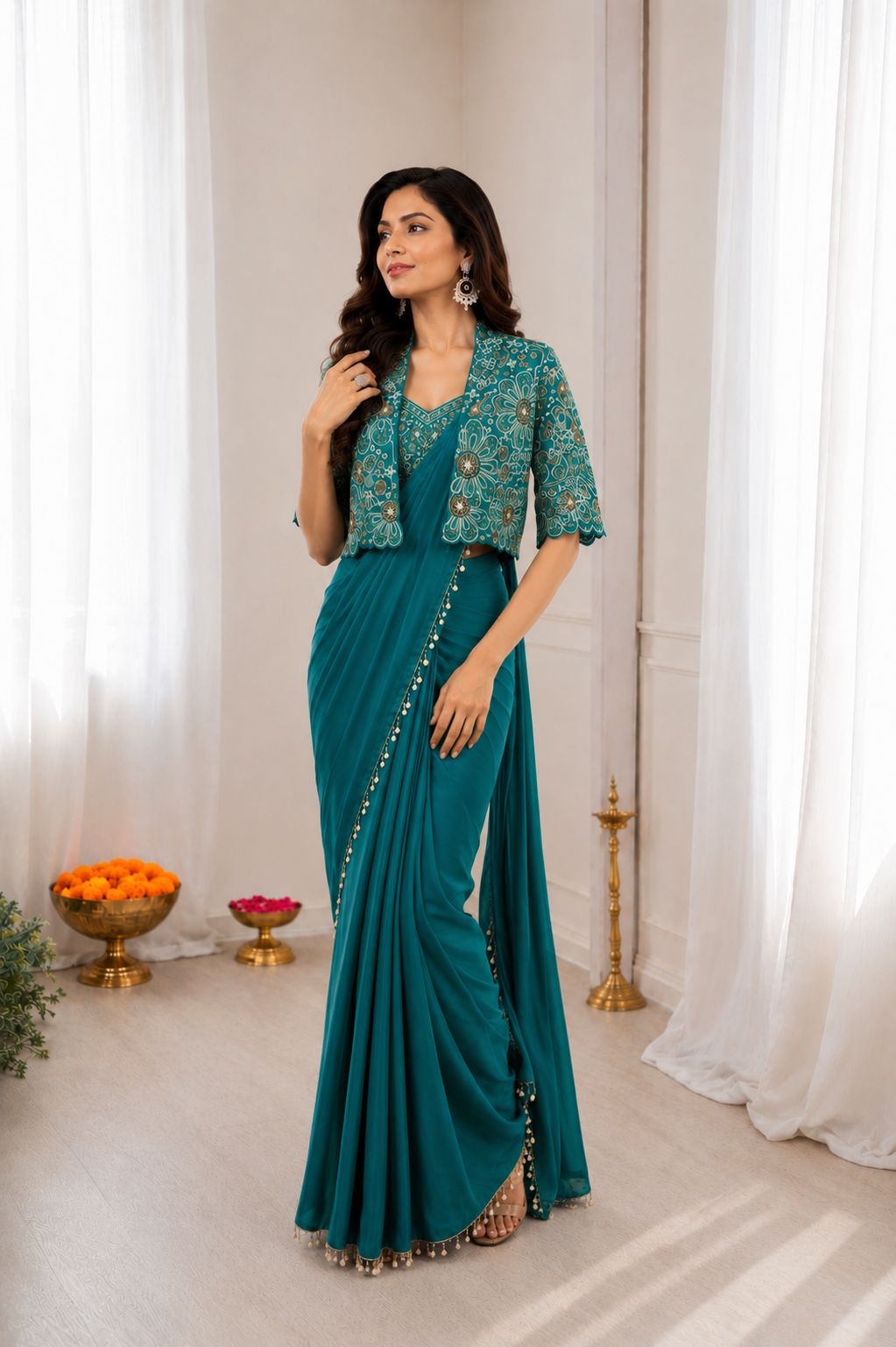 Women’s Heavy Crepe Silk Ready-to-Wear Saree