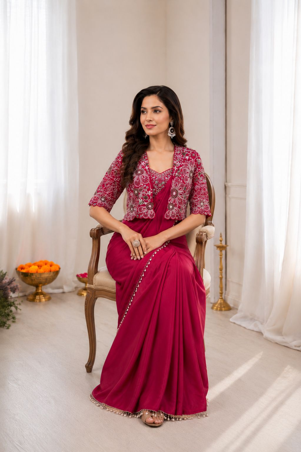 Women’s Heavy Crepe Silk Ready-to-Wear Saree