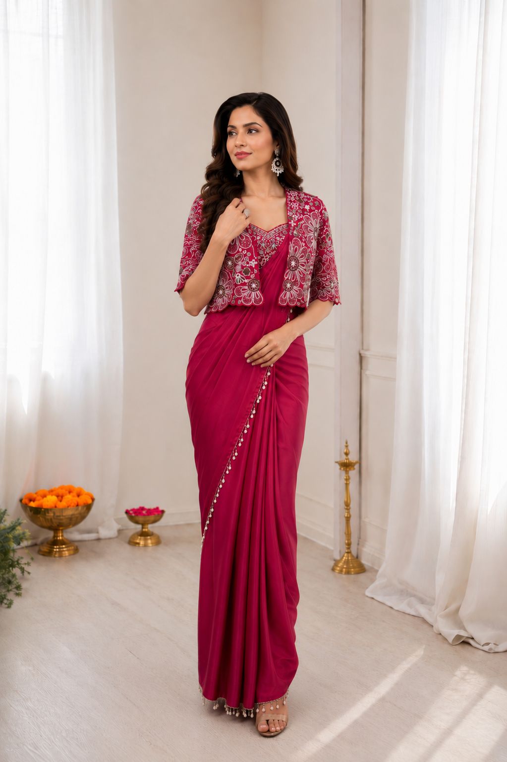 Women’s Heavy Crepe Silk Ready-to-Wear Saree