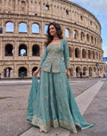 Women’s Premium Real Simar Silk Embroidered Sharara Set