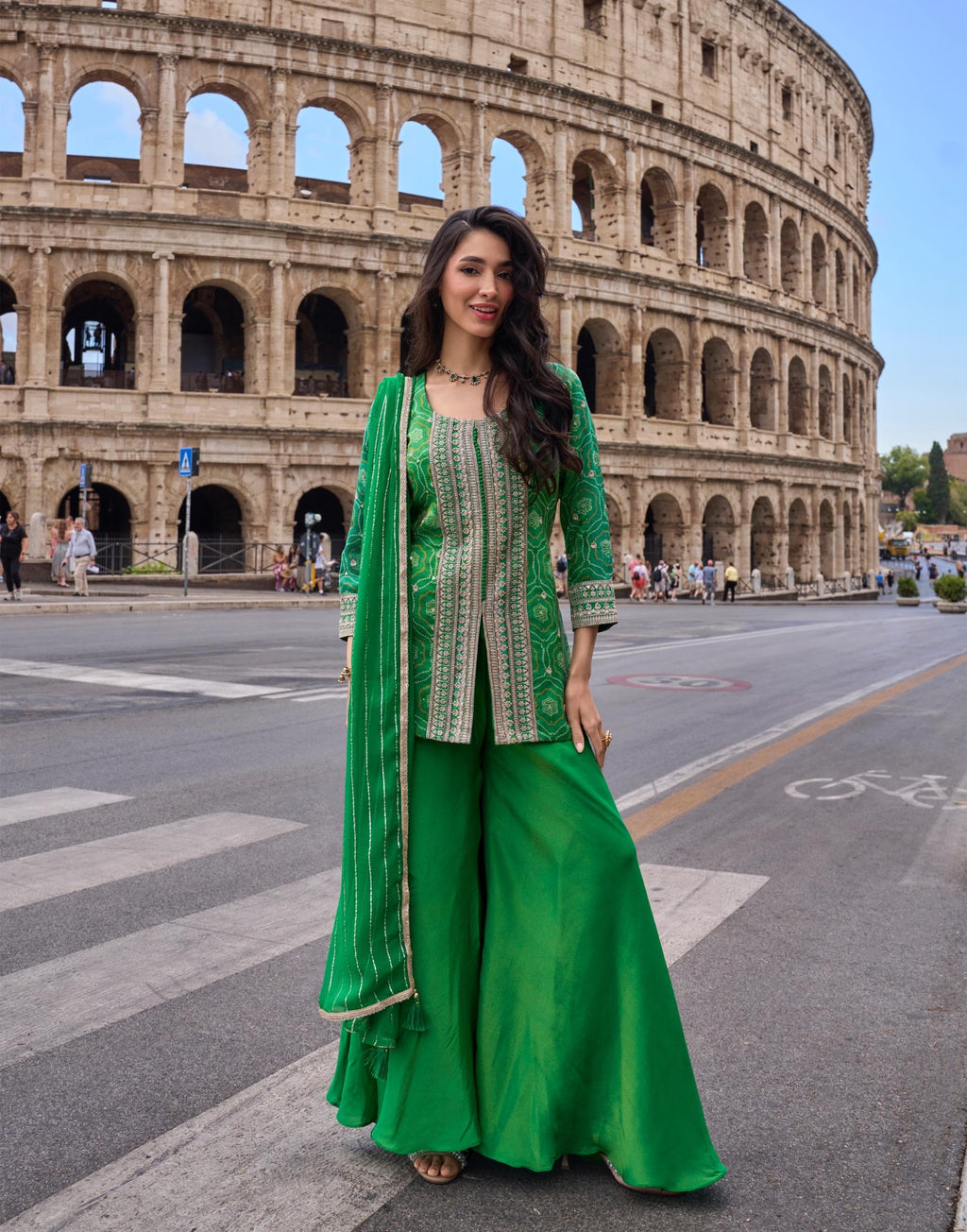Women’s Premium Real Simar Silk Embroidered Sharara Set