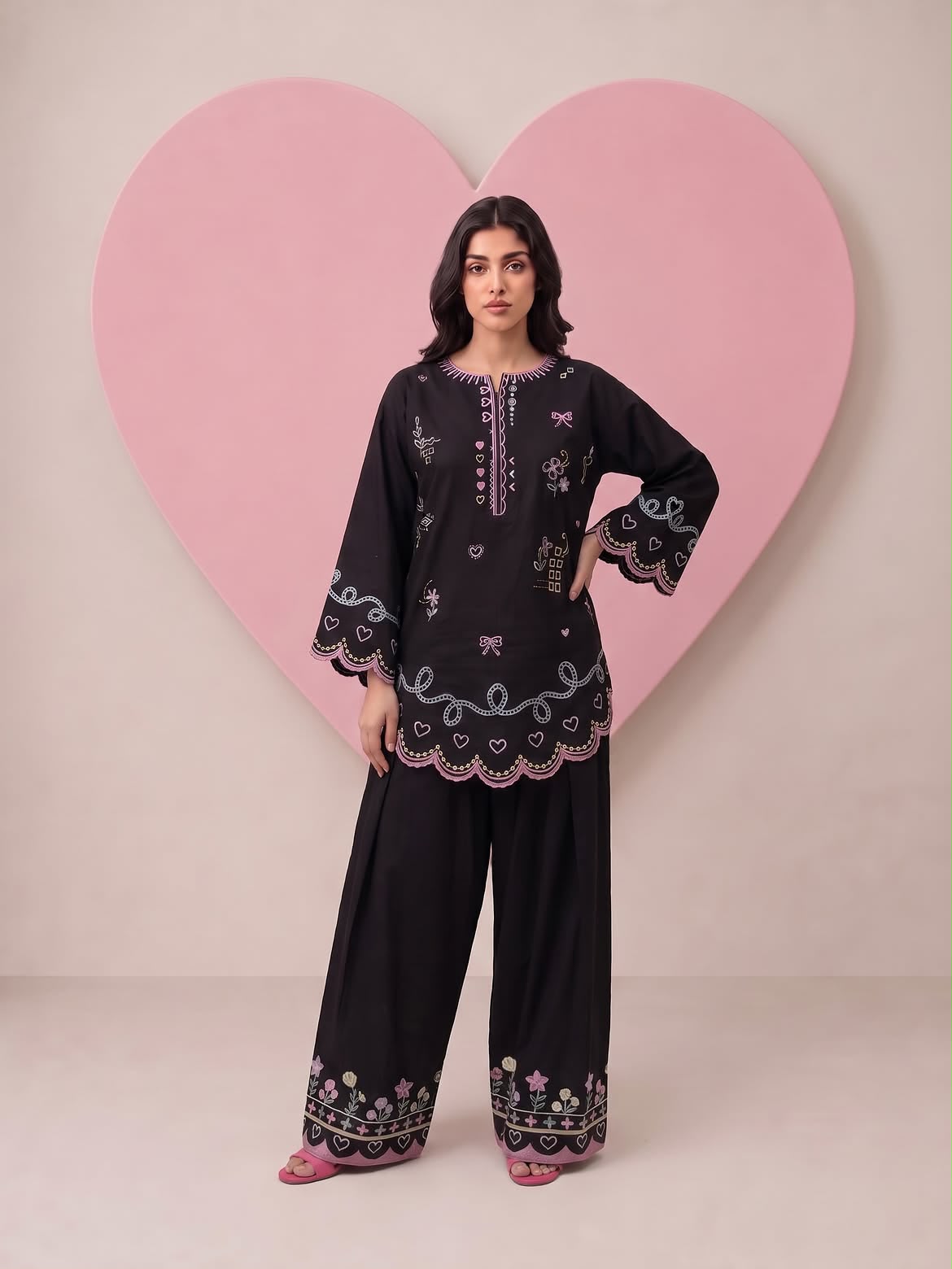 Women’s Roman Chanderi Silk Designer Farshi Salwar Suit Set