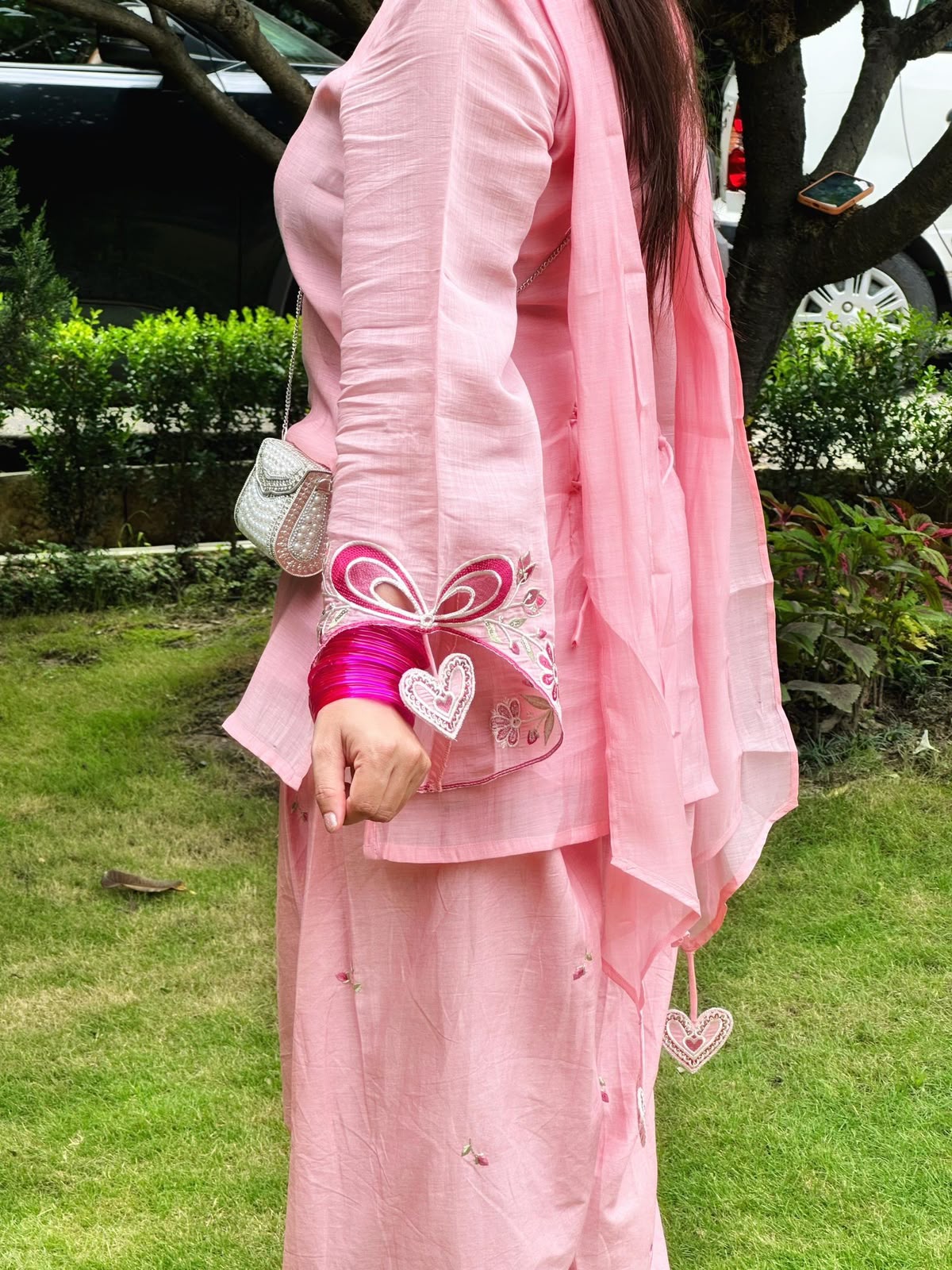 Women’s Embellished Chinon Farshi Suit Set