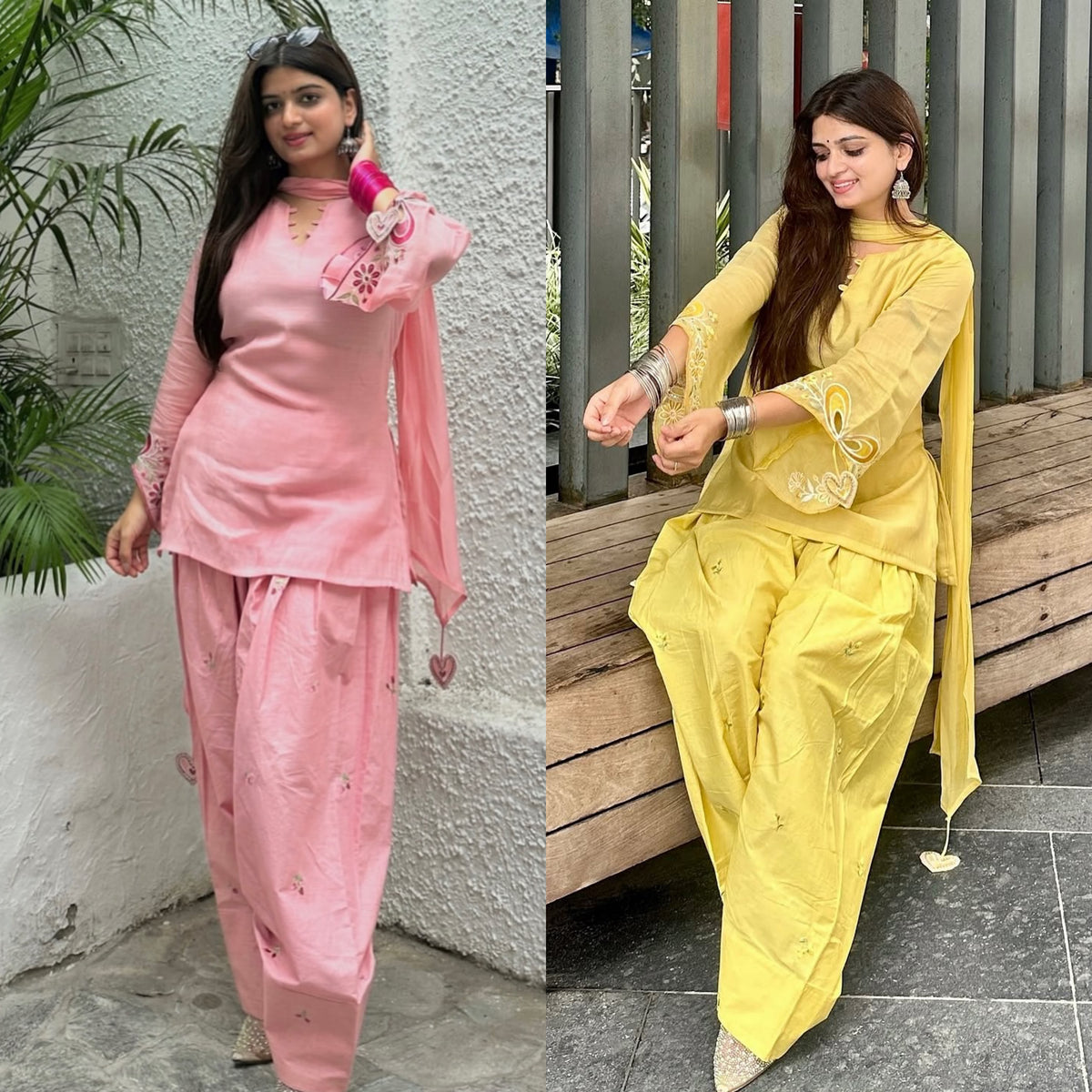 Women’s Embellished Chinon Farshi Suit Set