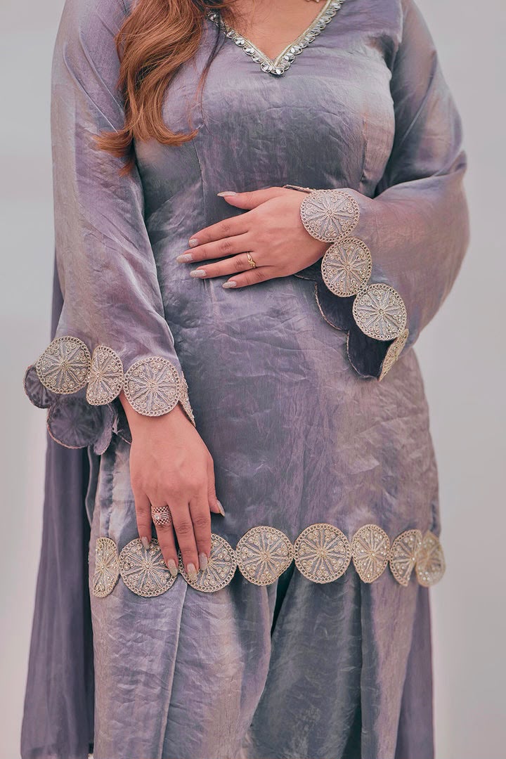 Women’s Heavy Fandy Silk Designer Farshi Salwar Suit Set