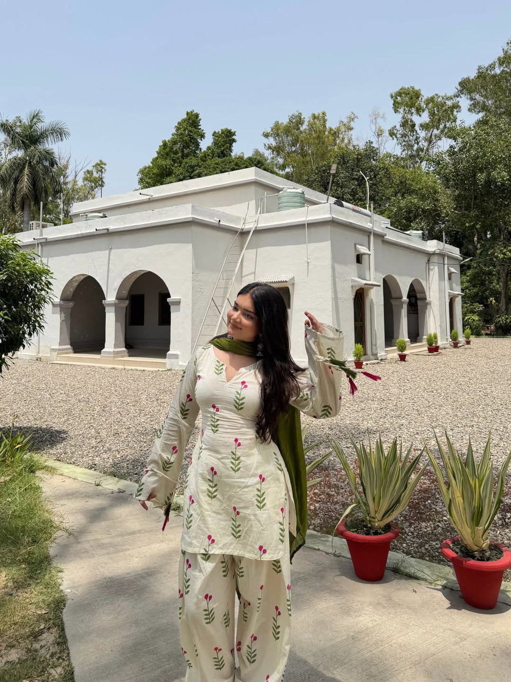 Women’s Pure Cambric Cotton Designer Farshi Pant Suit Set