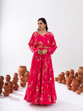 Women’s Heavy Airtex Chinon Printed Crop Top & Lehenga Set