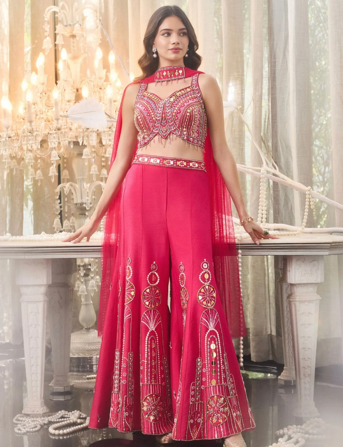 Women’s Banglori Silk Handwork Sharara Set