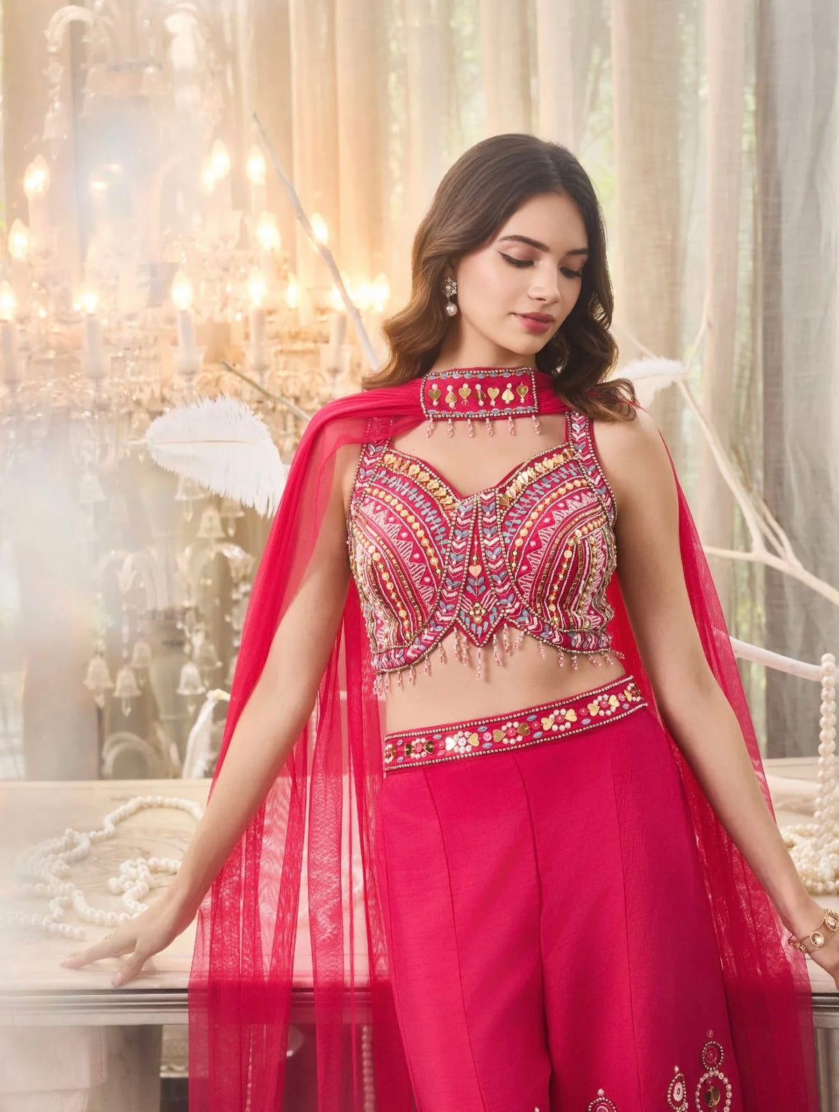 Women’s Banglori Silk Handwork Sharara Set