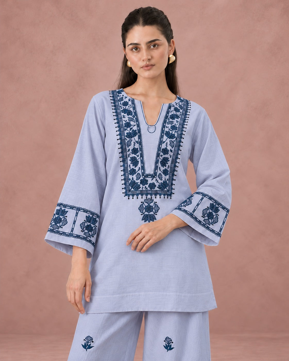 Women’s Cotton Flex Embroidered Co-ord Set