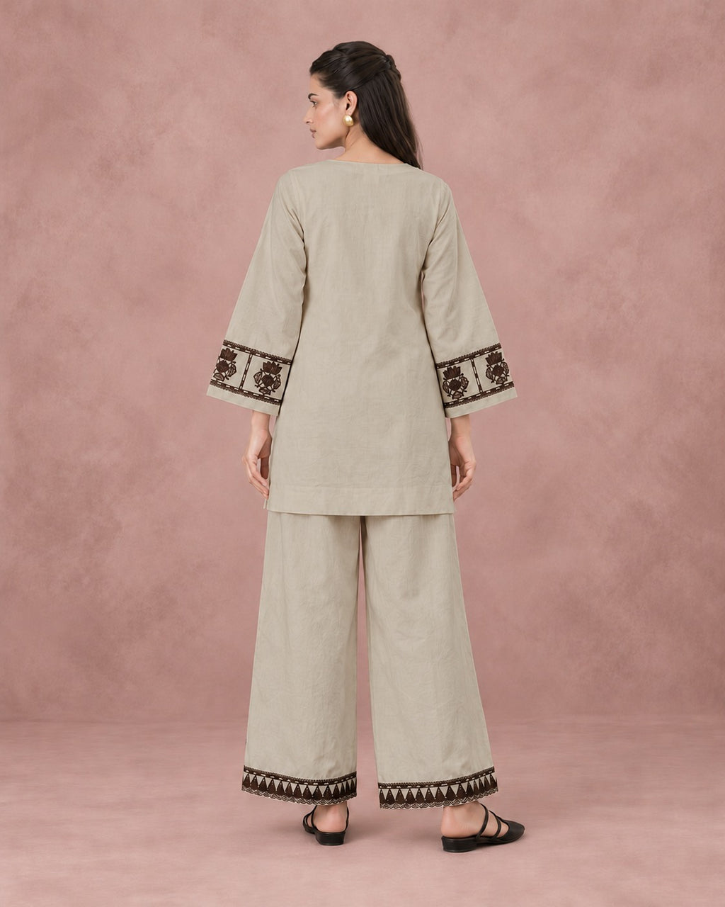 Women’s Cotton Flex Embroidered Co-ord Set