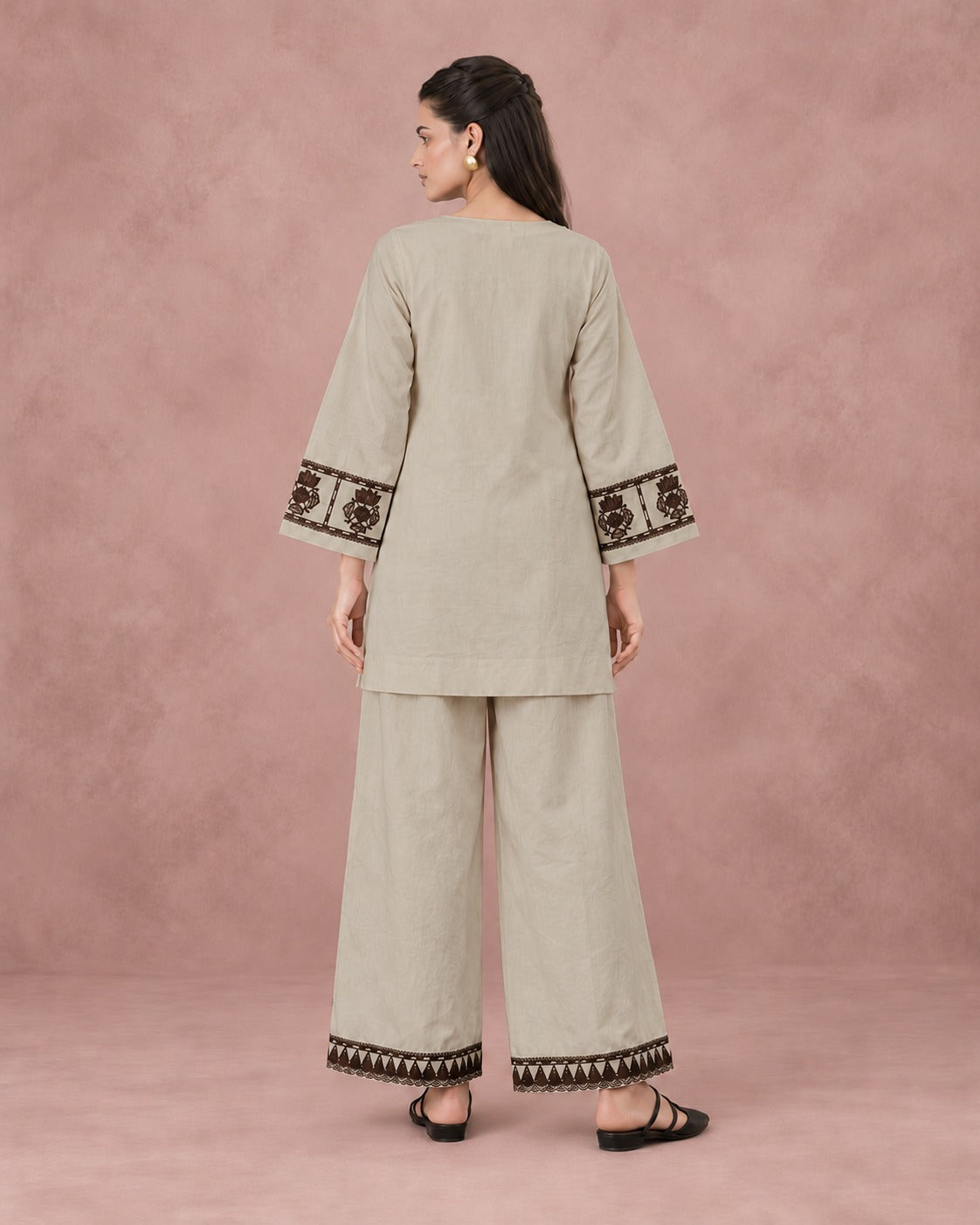 Women’s Cotton Flex Embroidered Co-ord Set