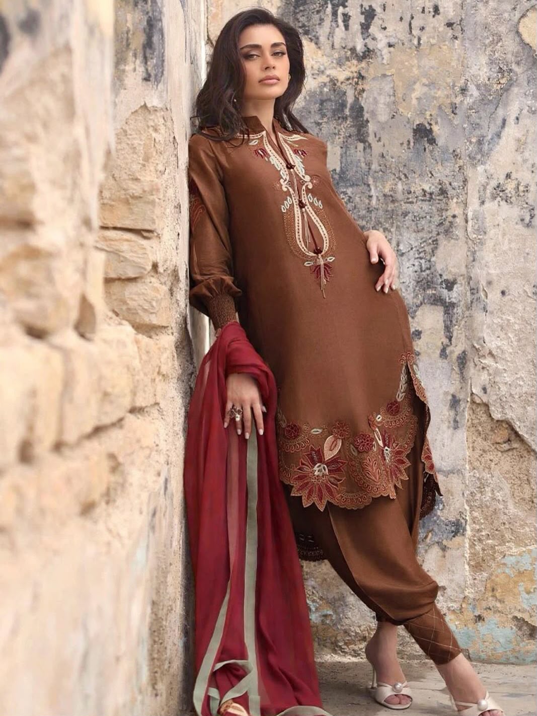 Women’s Gajji Silk Embroidered Patiala Salwar Suit with Dupatta
