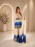 Women’s Star Georgette Mirror Work Palazzo Set with Dupatta