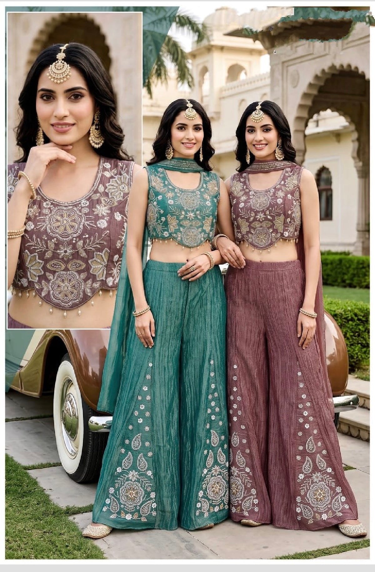 Women’s Indo-Western Outfit in Salsa Fabric