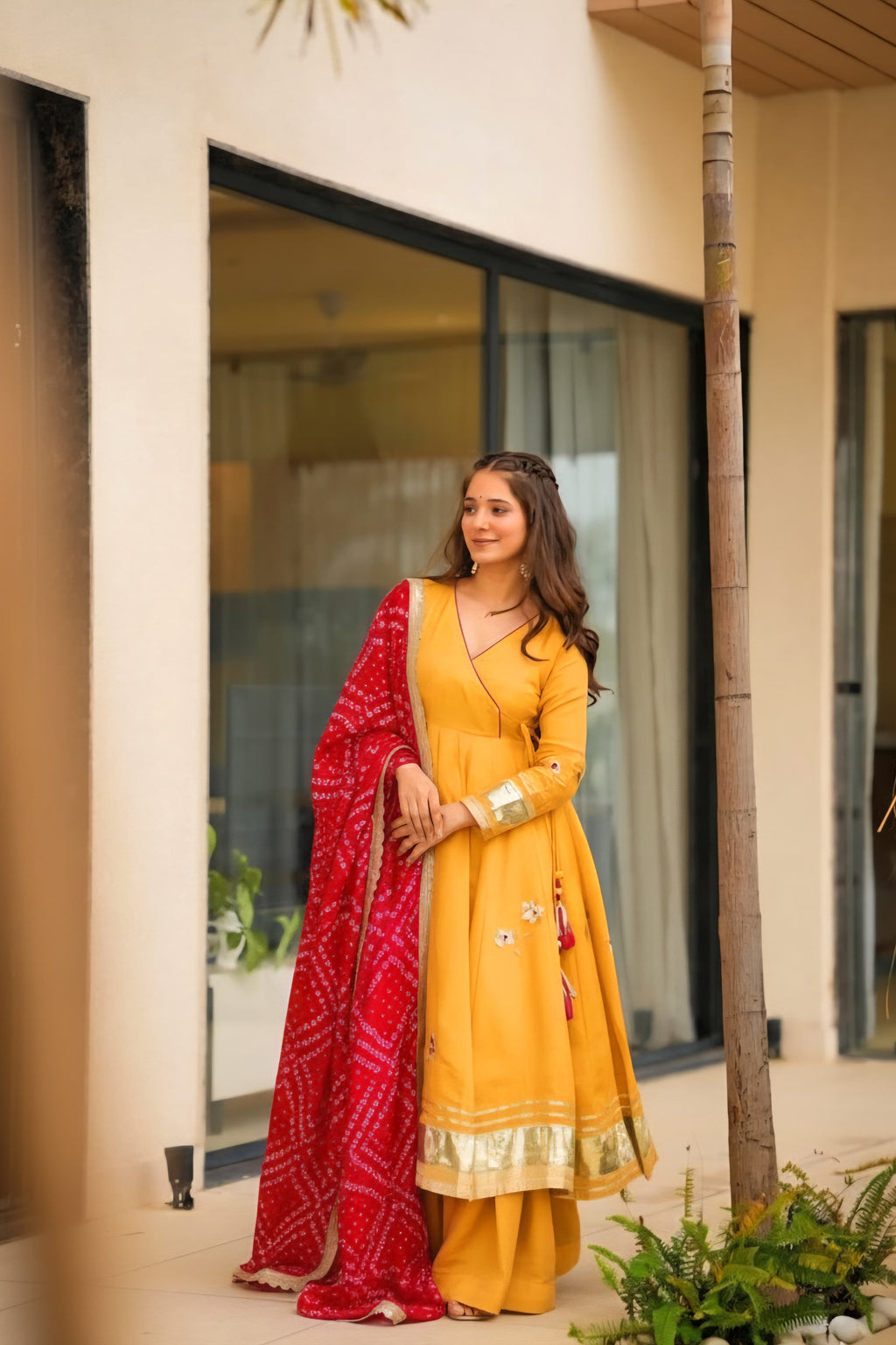 Women’s Soft Chinon Anarkali 3-Piece Set