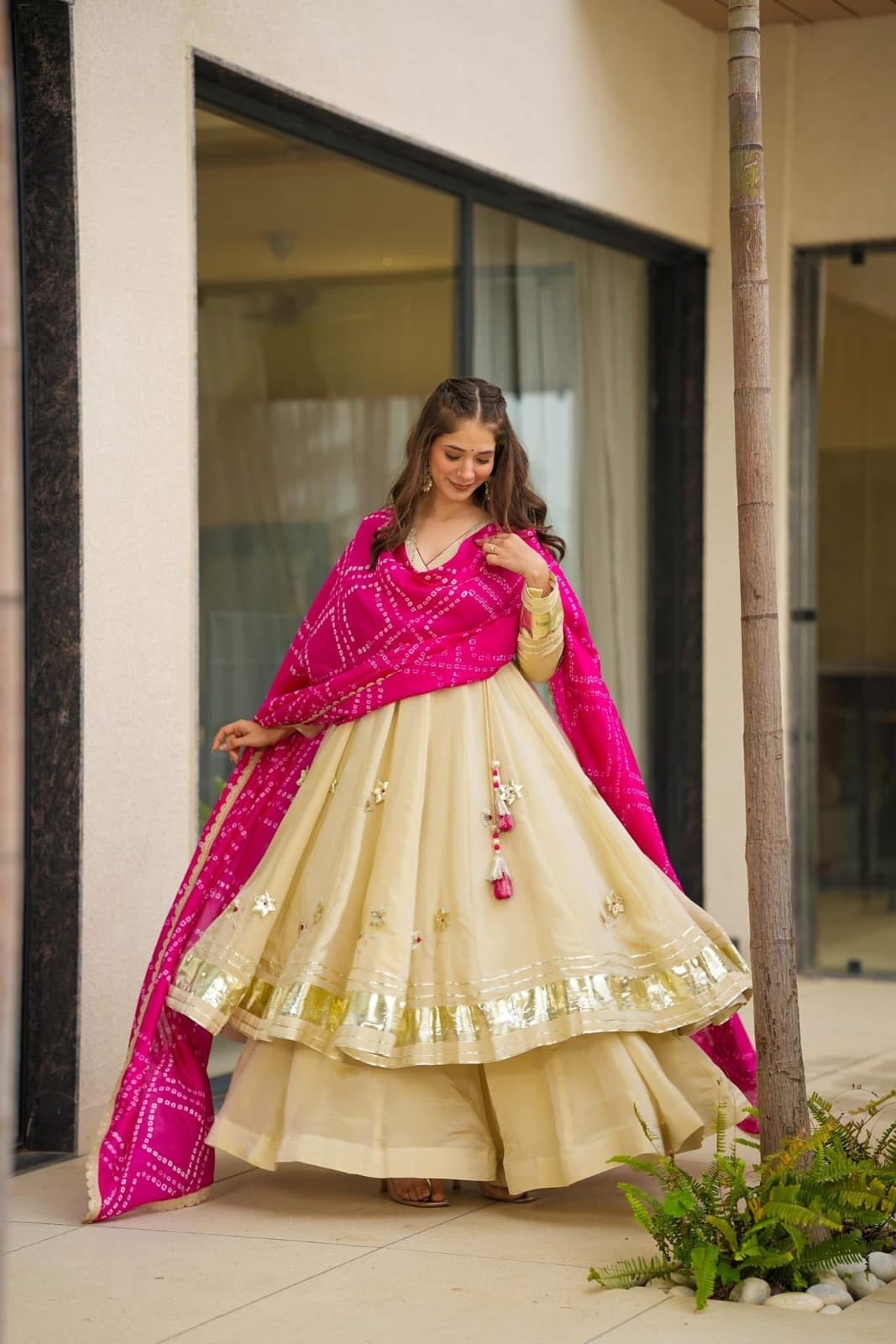 Women’s Soft Chinon Anarkali 3-Piece Set