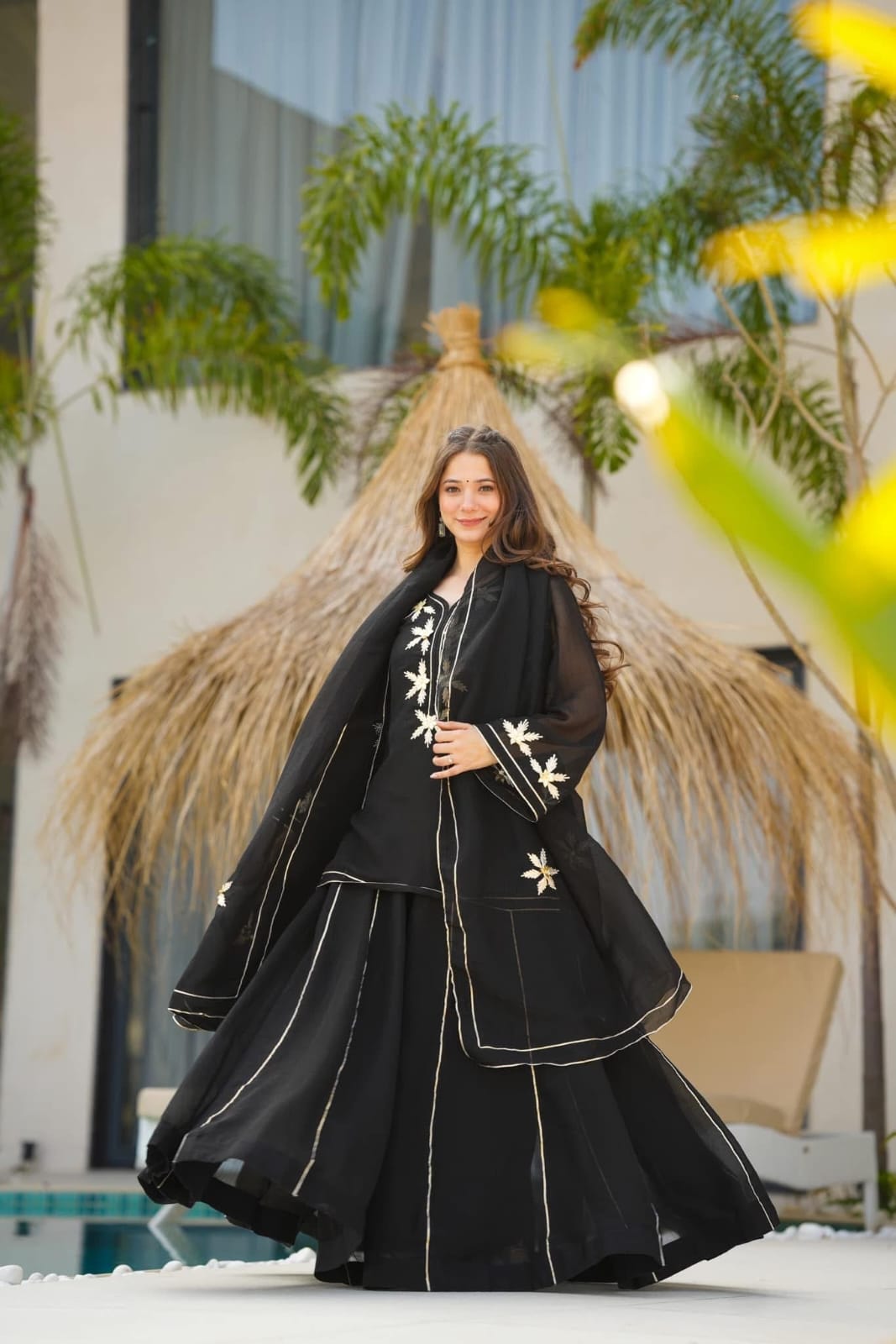 Women’s Chiffon Short Kurta Sharara Set