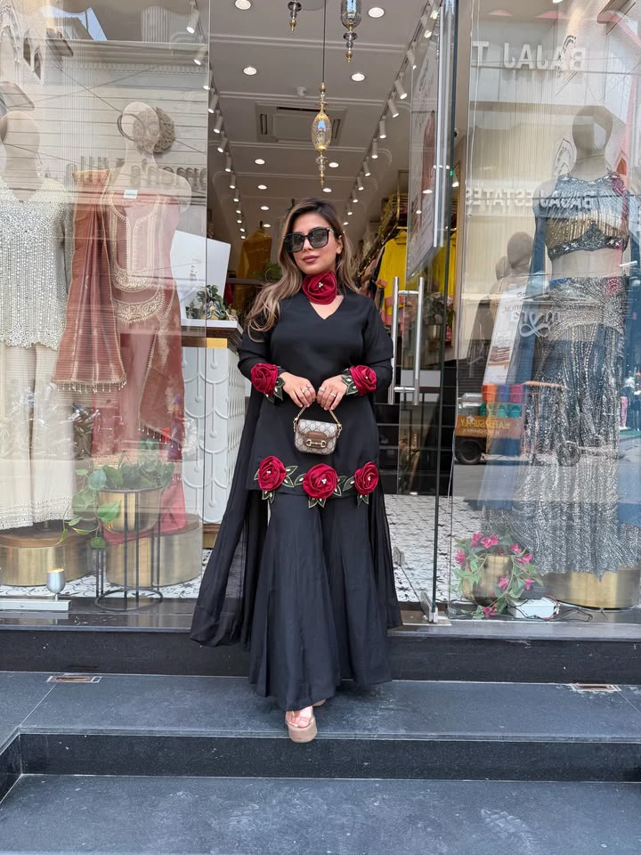 Women’s Heavy French Crepe Embroidered 3-Piece Suit Set