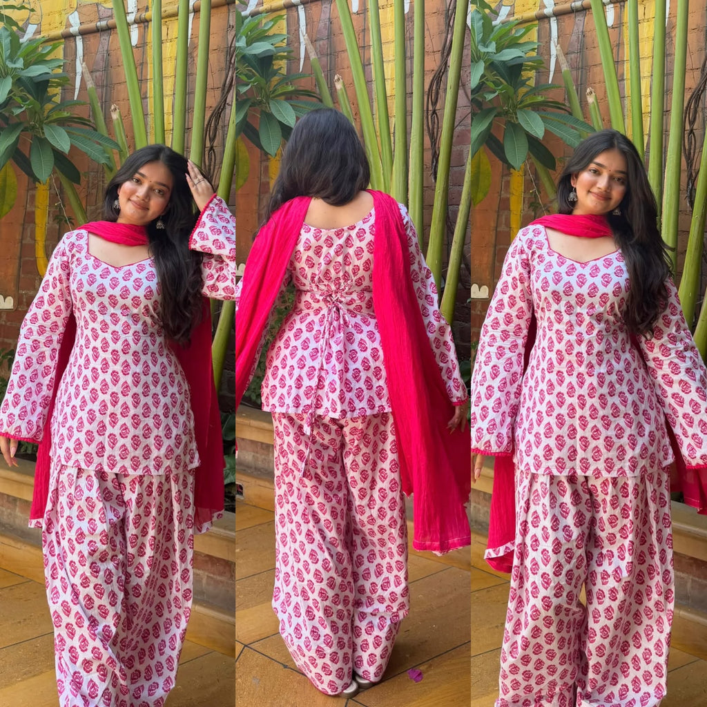 Women’s Pure Cameric Cotton Farshi Pant Set