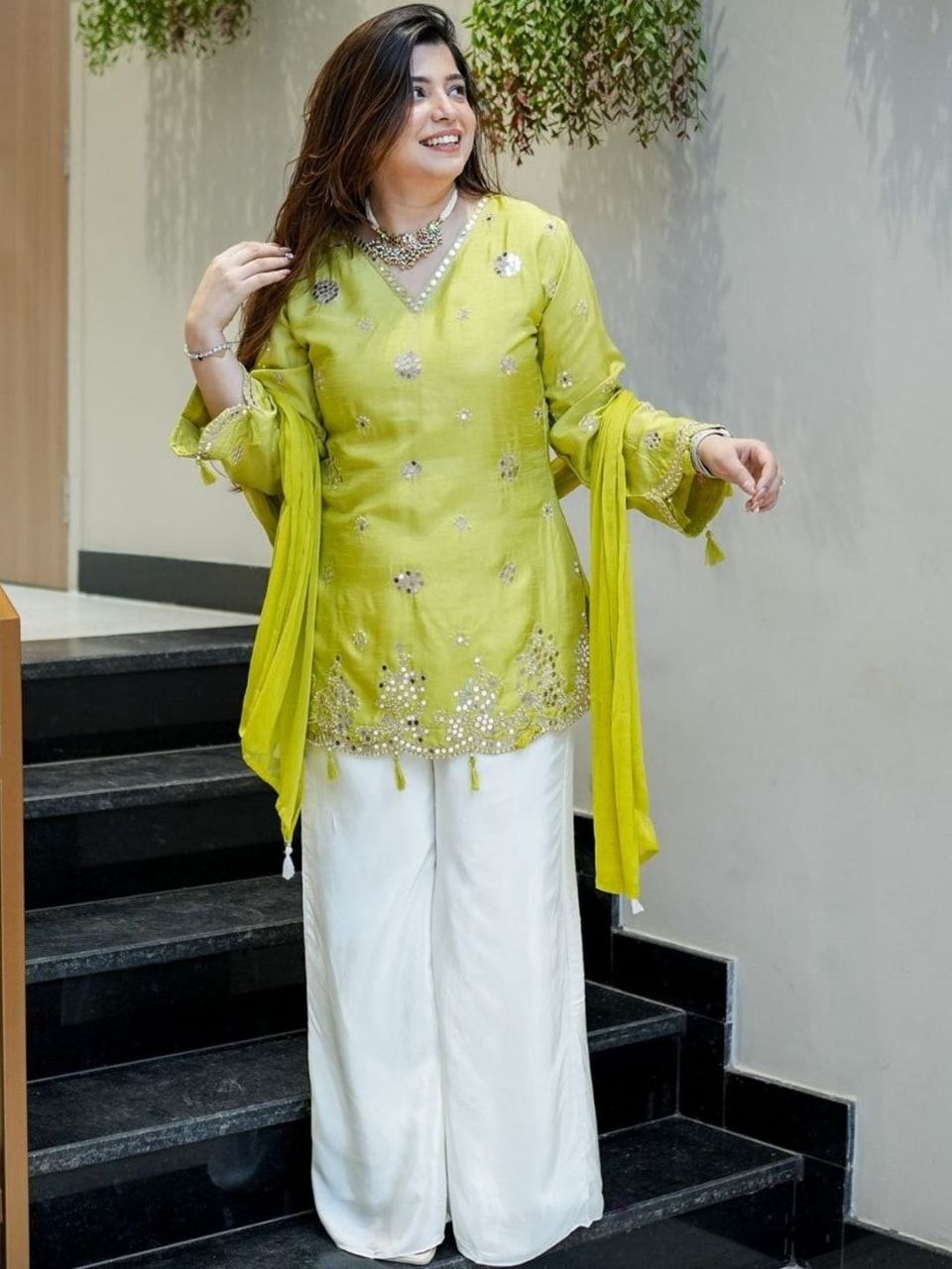 Women’s Pure Viscose Silk Embroidered Suit Set