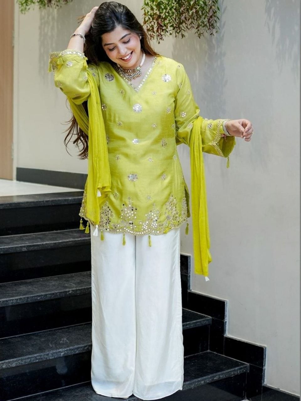 Women’s Pure Viscose Silk Embroidered Suit Set