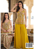 Women’s Yellow Georgette Palazzo Set