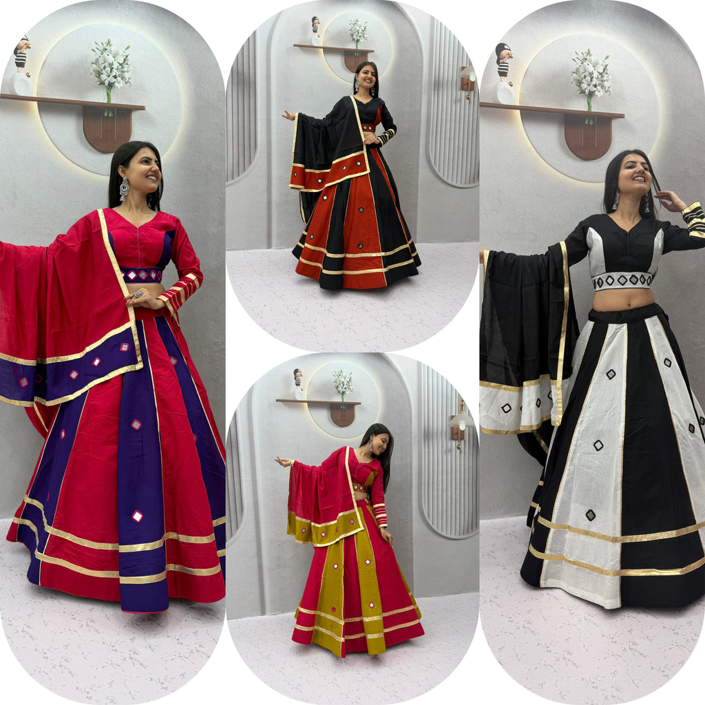 Women’s Navratri Special Roman Silk Lehenga Choli