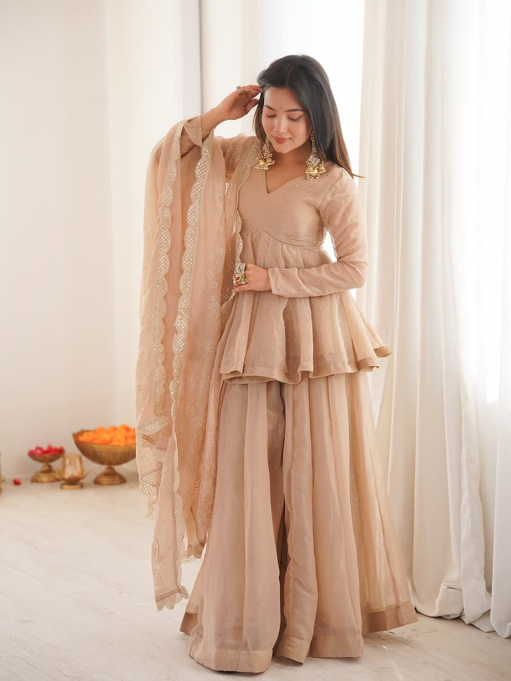 Women’s Tabby Organza Sharara Set