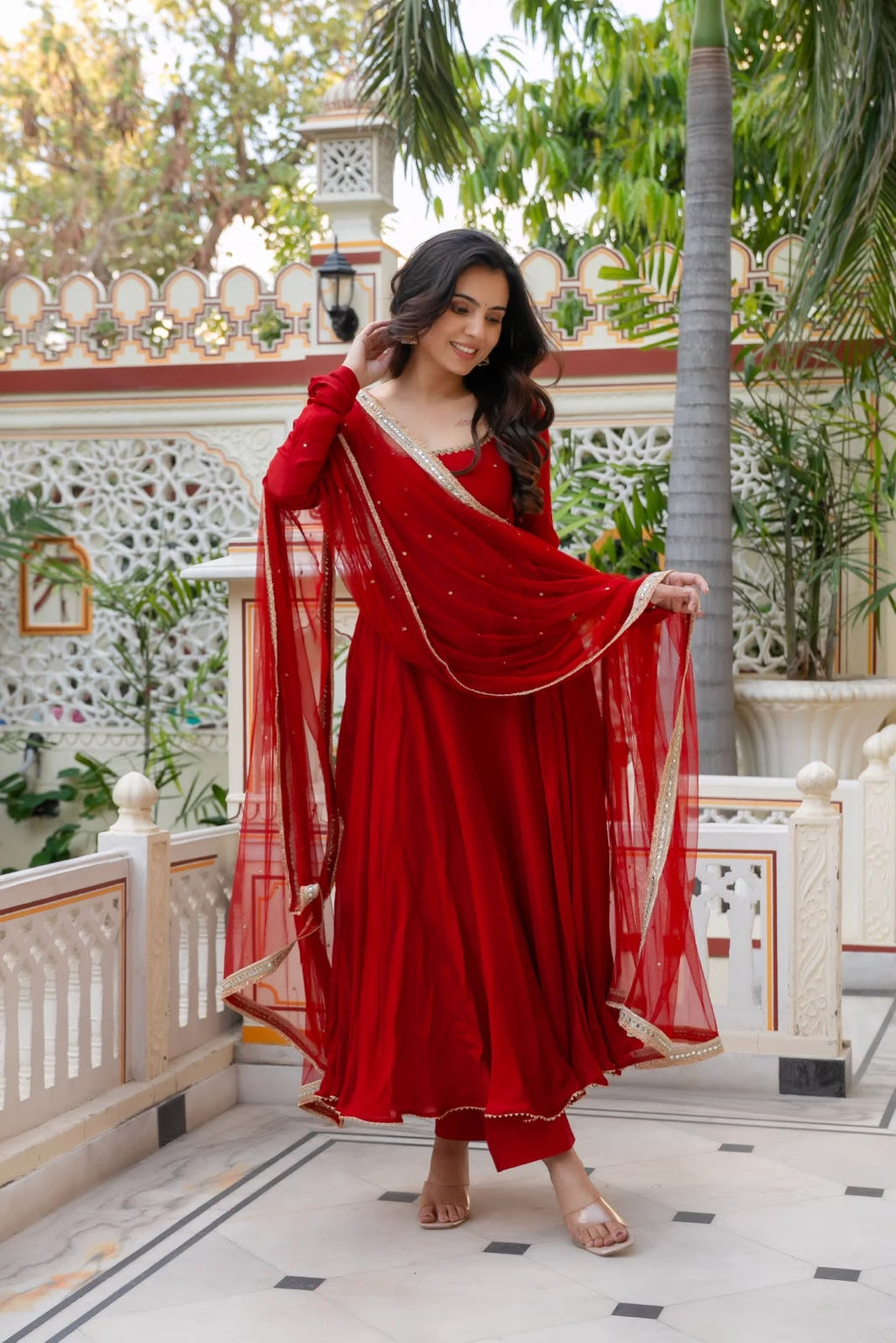 Women’s Faux Georgette Anarkali Suit Set