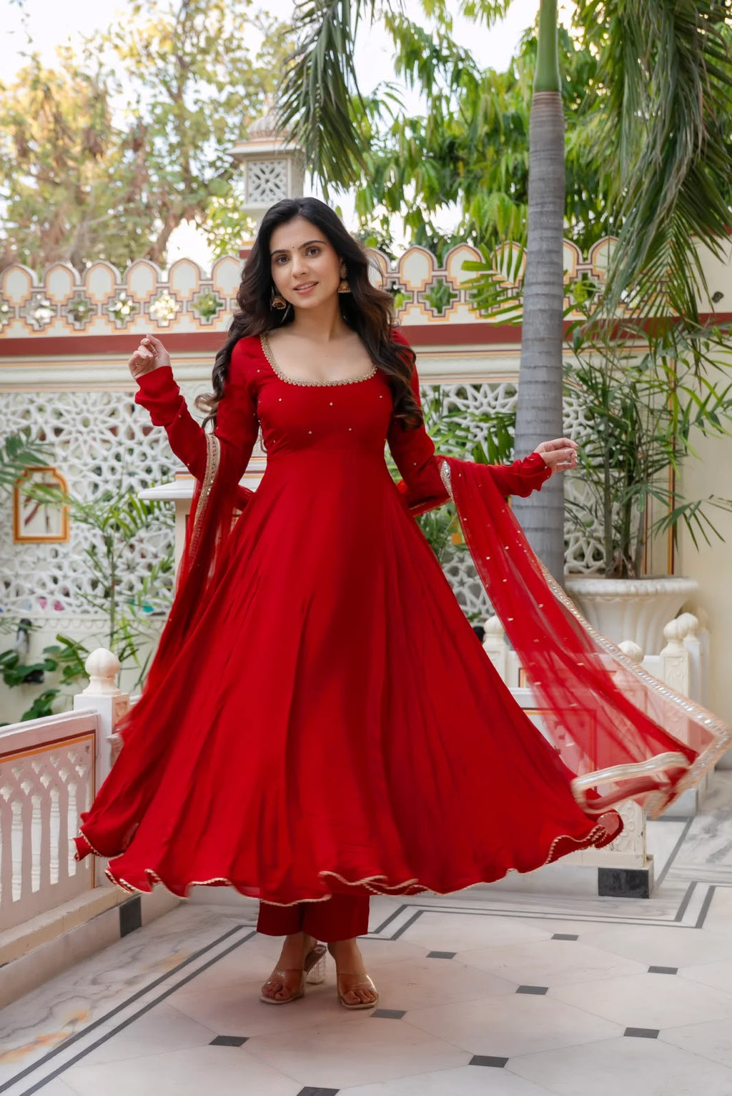Women’s Faux Georgette Anarkali Suit Set