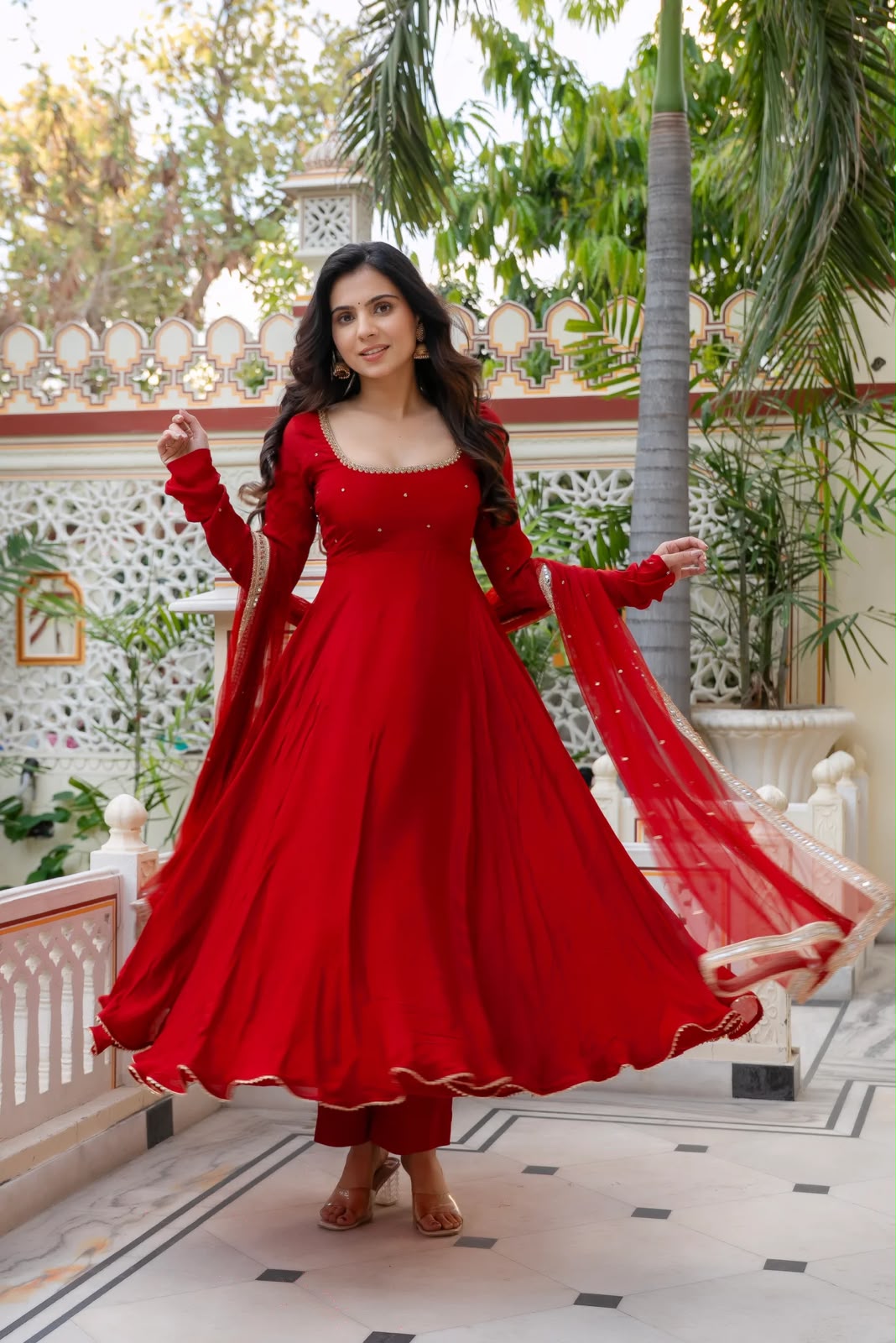Women’s Faux Georgette Anarkali Suit Set