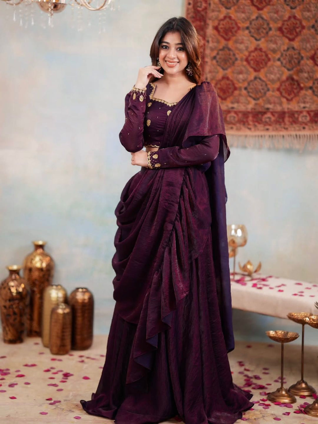 Designer Party Wear Lehnga Saree