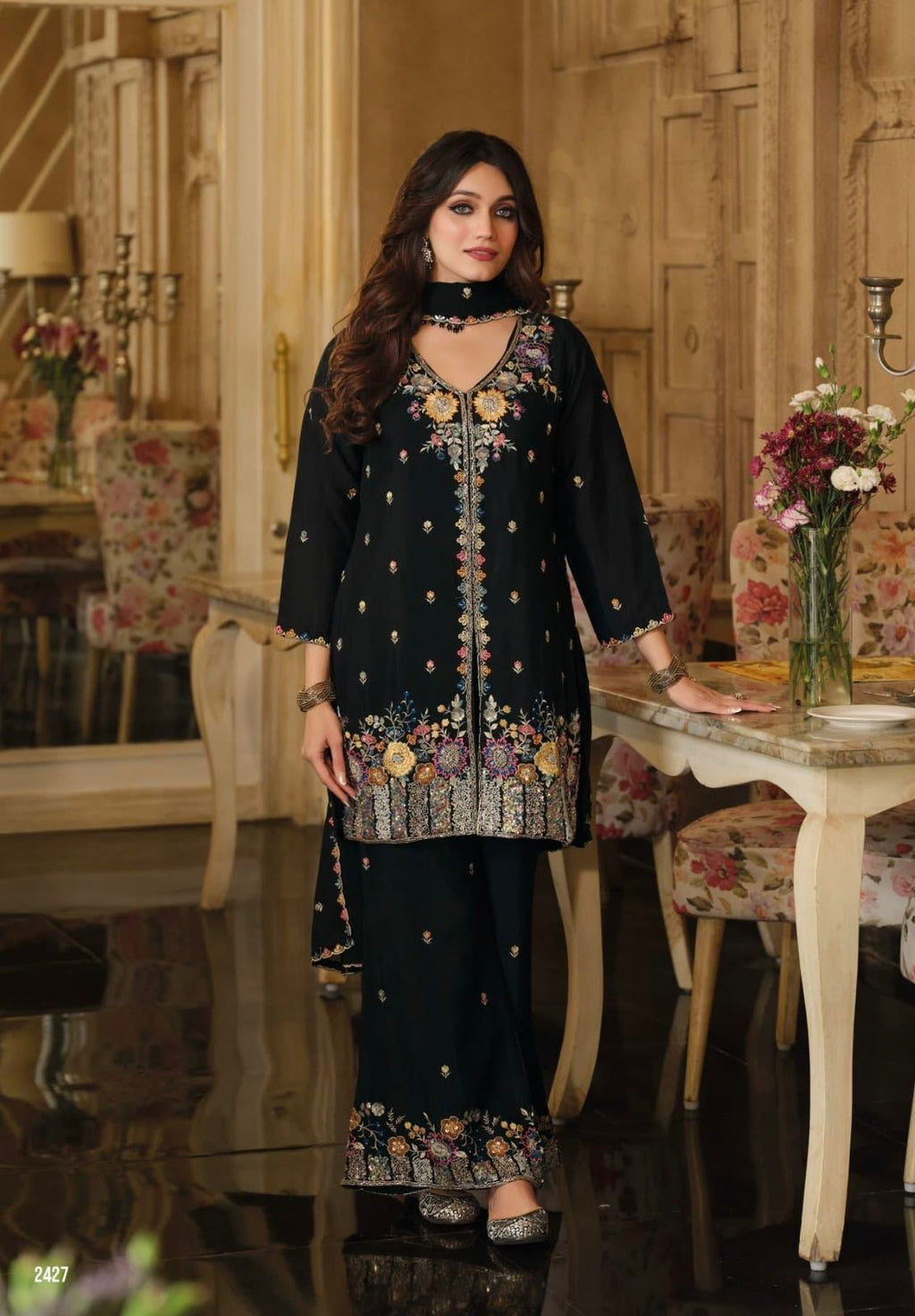 Luxe Heritage Embroidered 3-Piece Suit Set