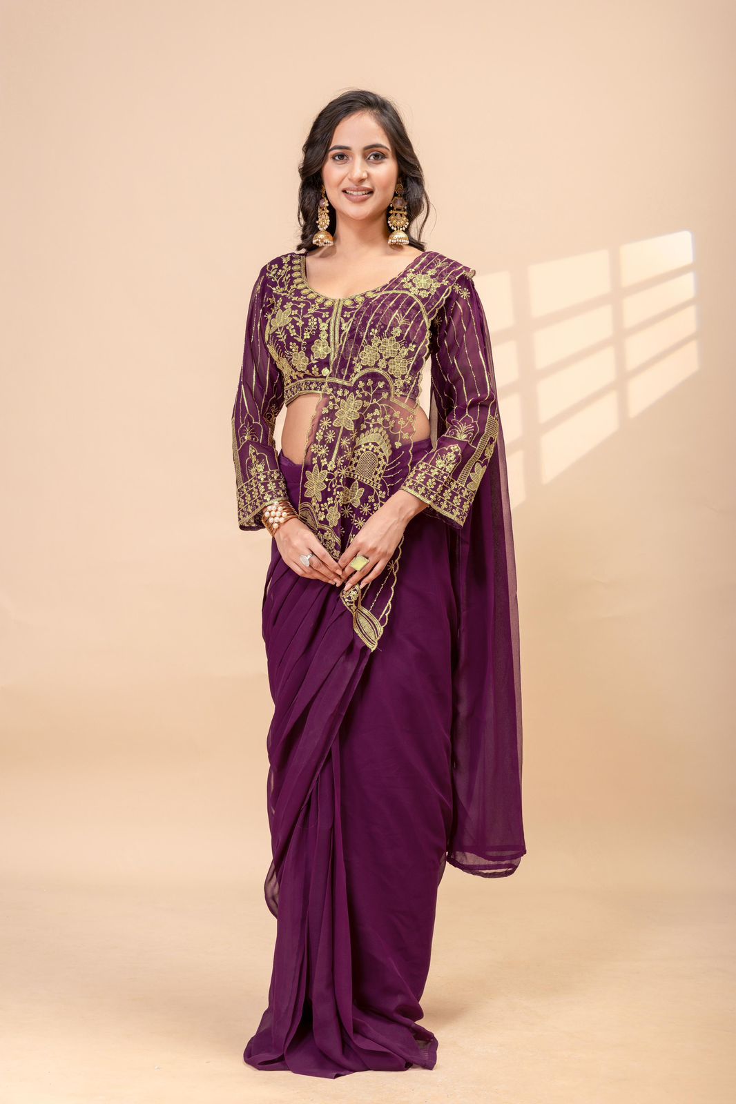 Elegant Pre-Draped Saree
