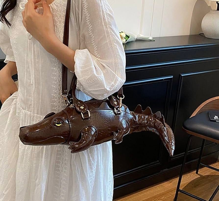 Crocodile Form Designer Handbag