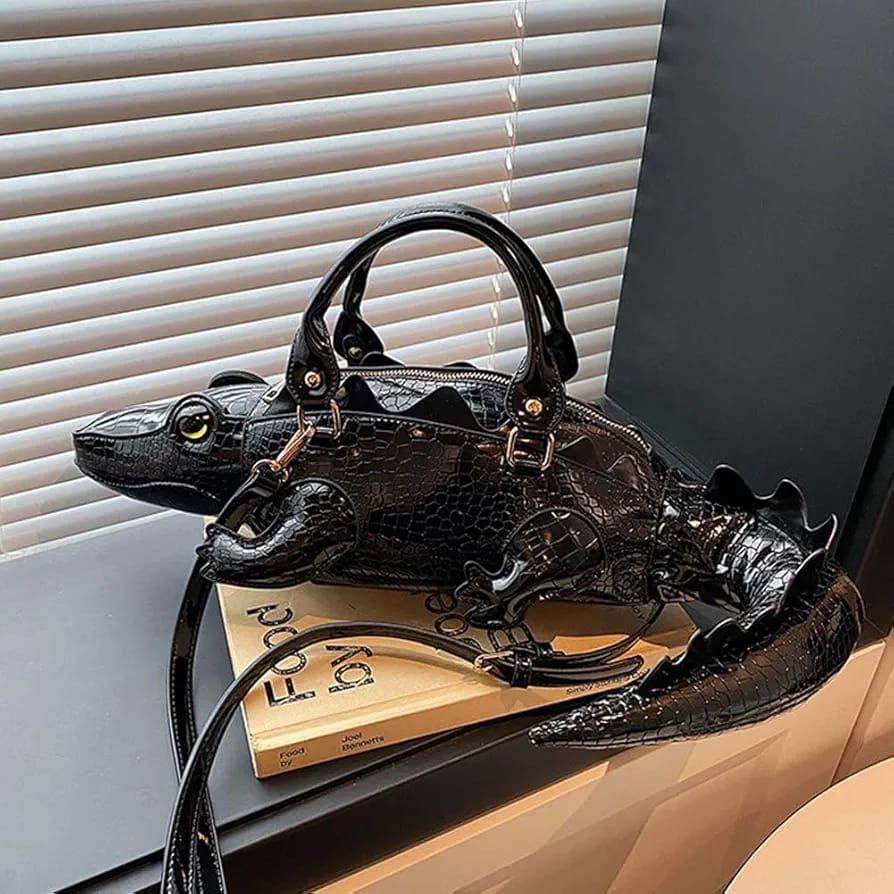 Crocodile Form Designer Handbag