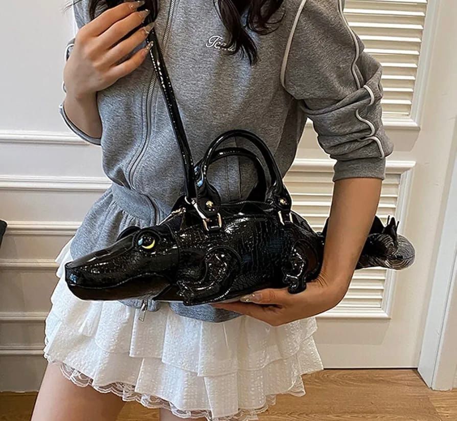 Crocodile Form Designer Handbag