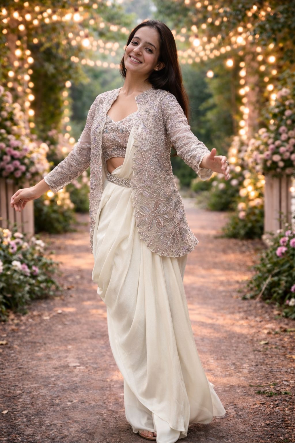 Silk Saree with Jacket and Belt