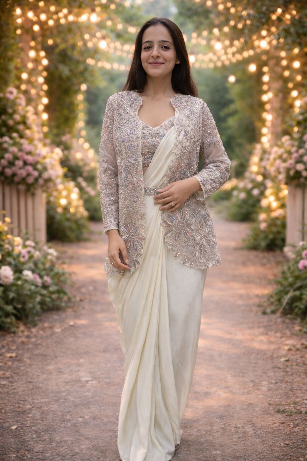 Silk Saree with Jacket and Belt