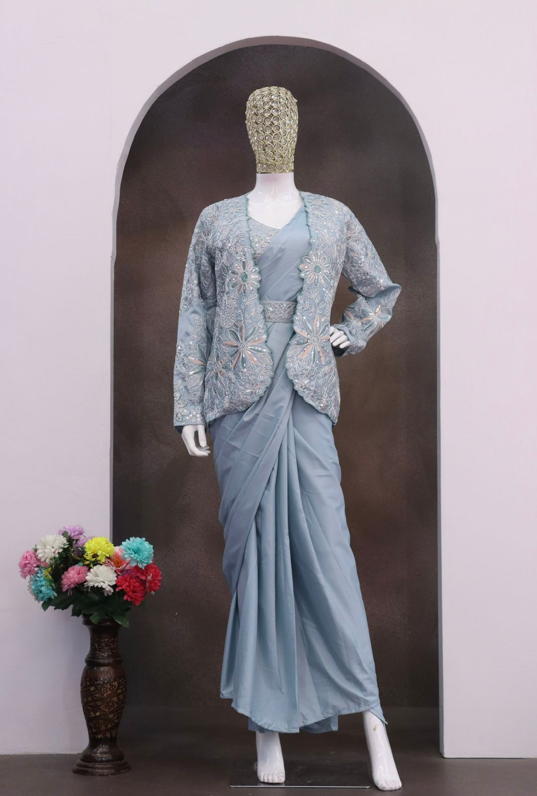 Silk Saree with Jacket and Belt