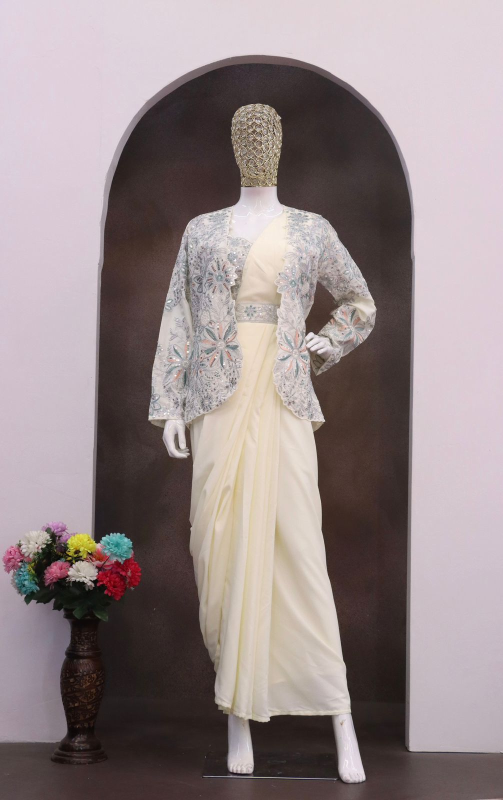 Silk Saree with Jacket and Belt